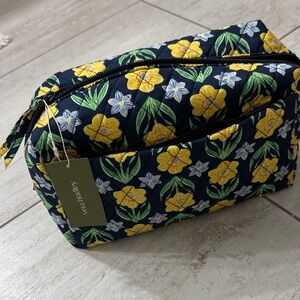 Vera Bradley Navy and Yellow Floral large cosmetic 
Bag ..nwt